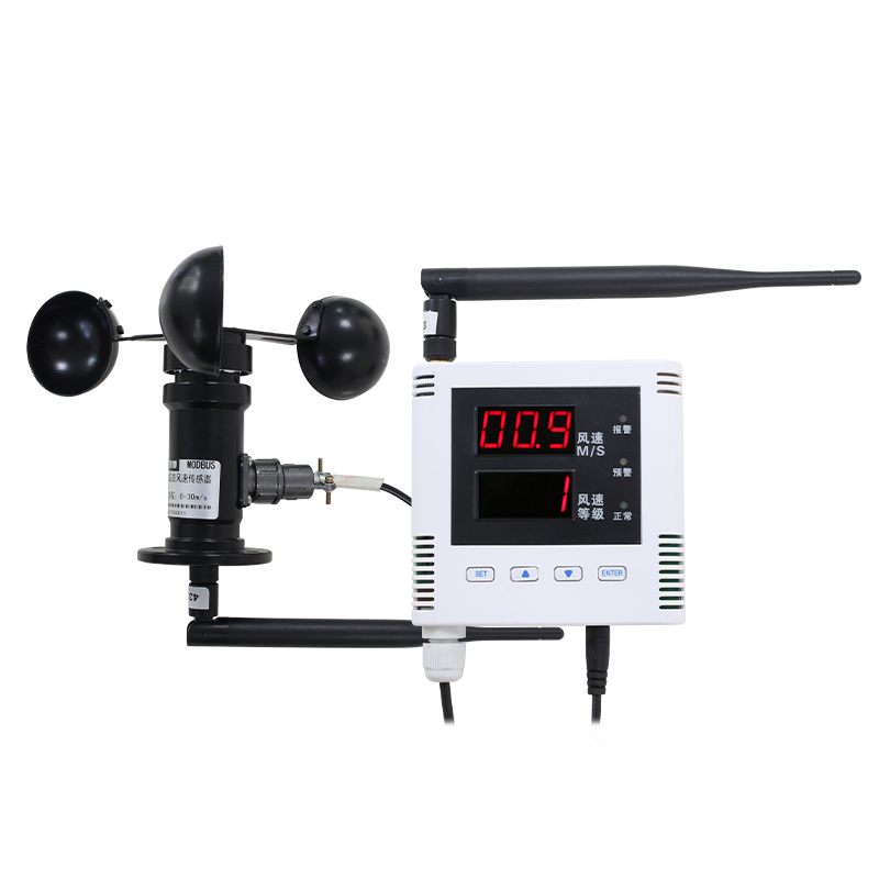 Wireless tower crane wind speed alarm