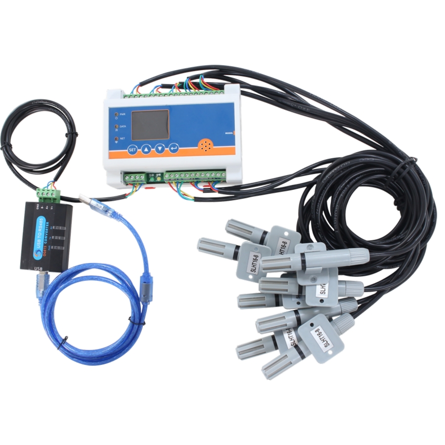 Networking 8-channel SHT30 temperature and humidity logger