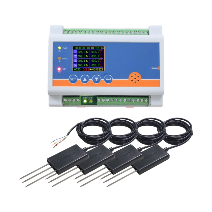 Color screen 4-channel soil moisture recorder