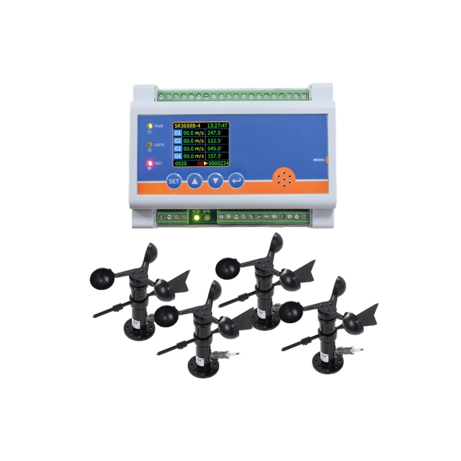 4-channel wind speed and direction recorder