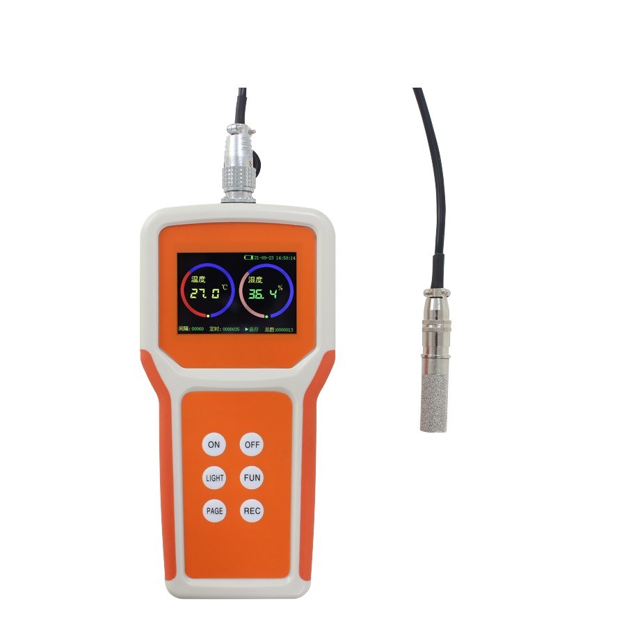 Handheld temperature and humidity recorder