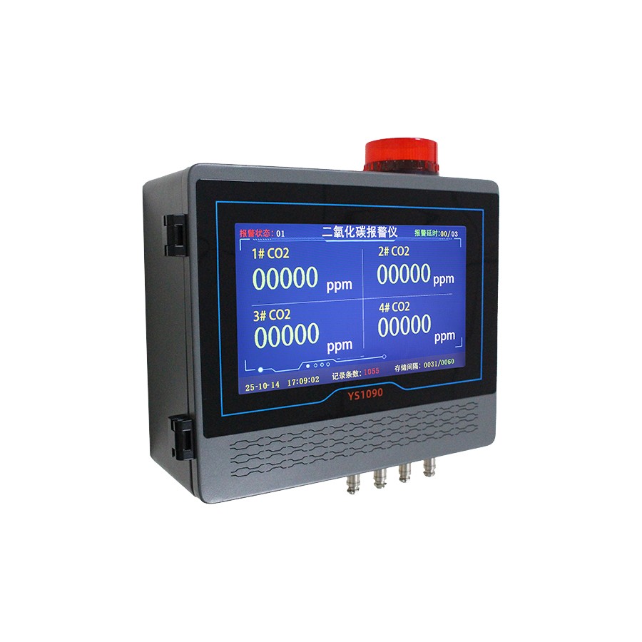 10-inch Color Screen Four-channel Carbon Dioxide Alarm with F