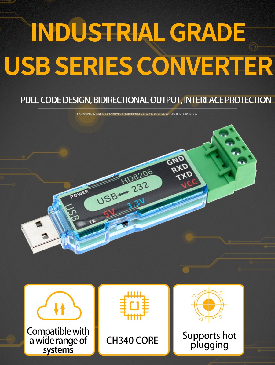 USB-TTL and RS485 multifunctional converter
 Samplebook