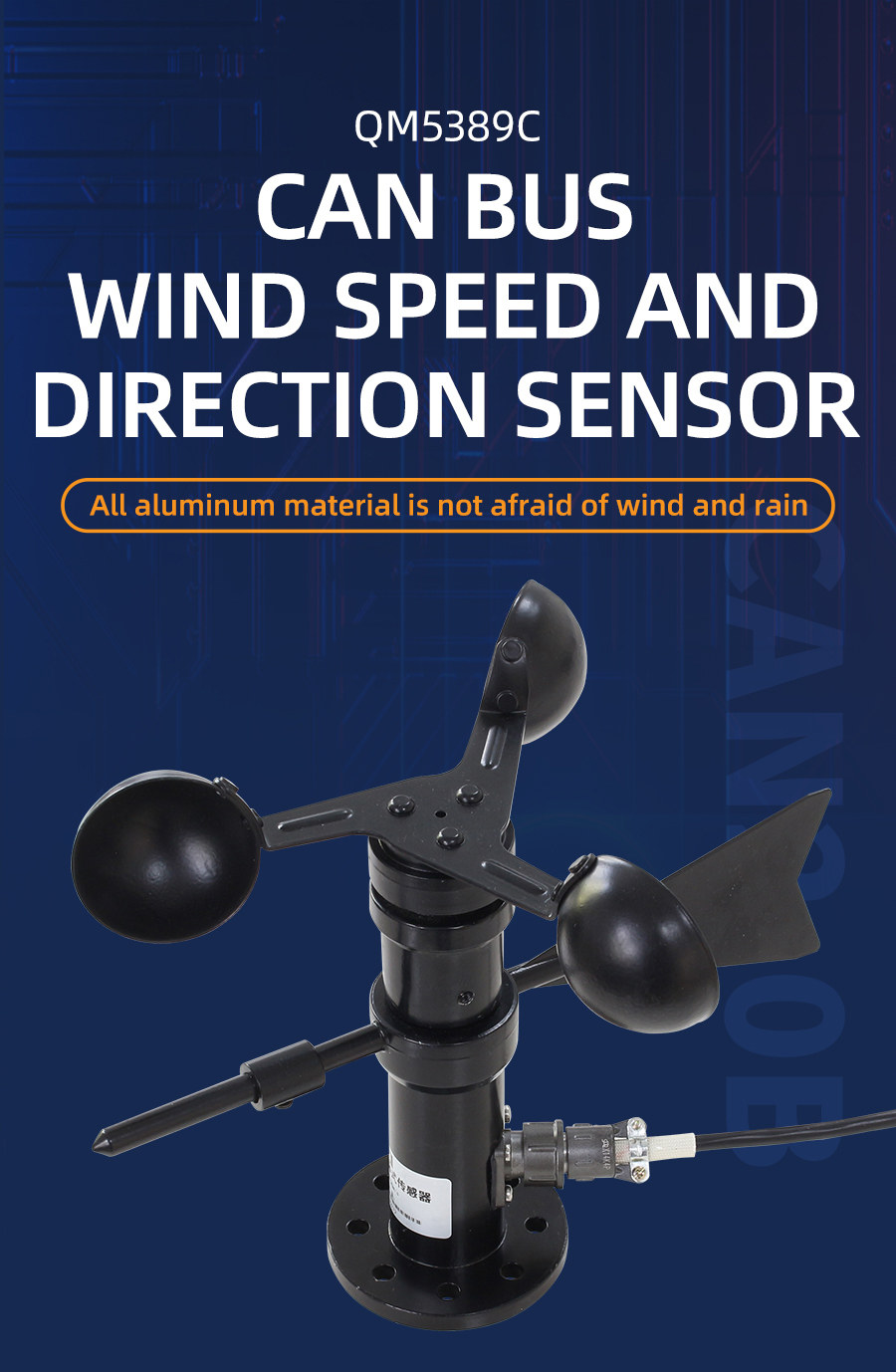 CAN bus wind speed, wind direction, atmospheric pressure, GPS