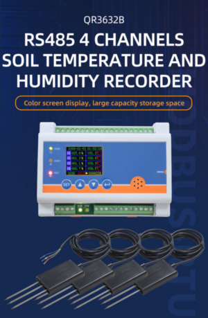 4-channel soil temperature and humidity recorder