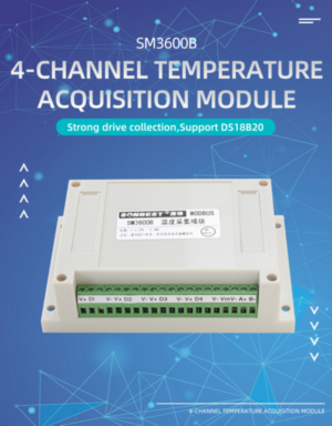 RS485 interface 4-channel 80-point DS18B20 temperature acquis