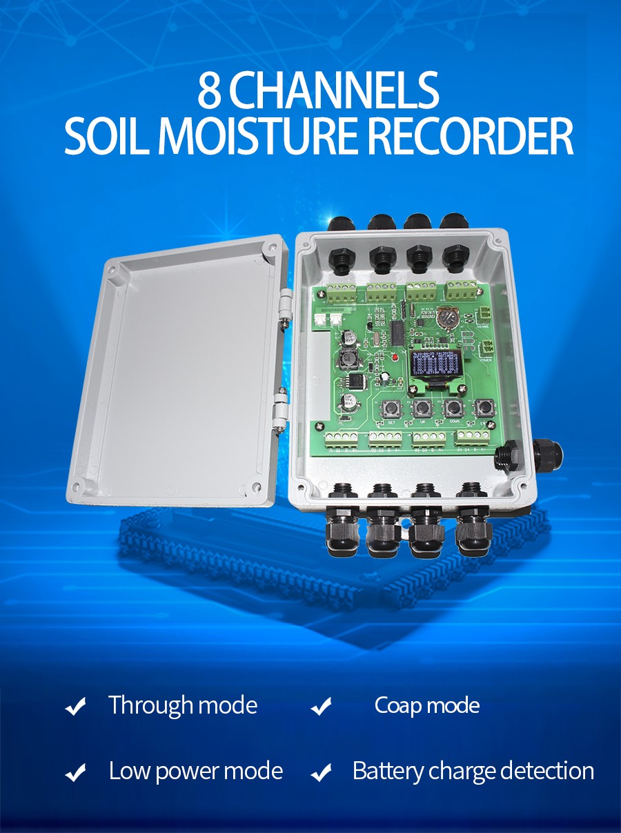 8-channel soil moisture recorder