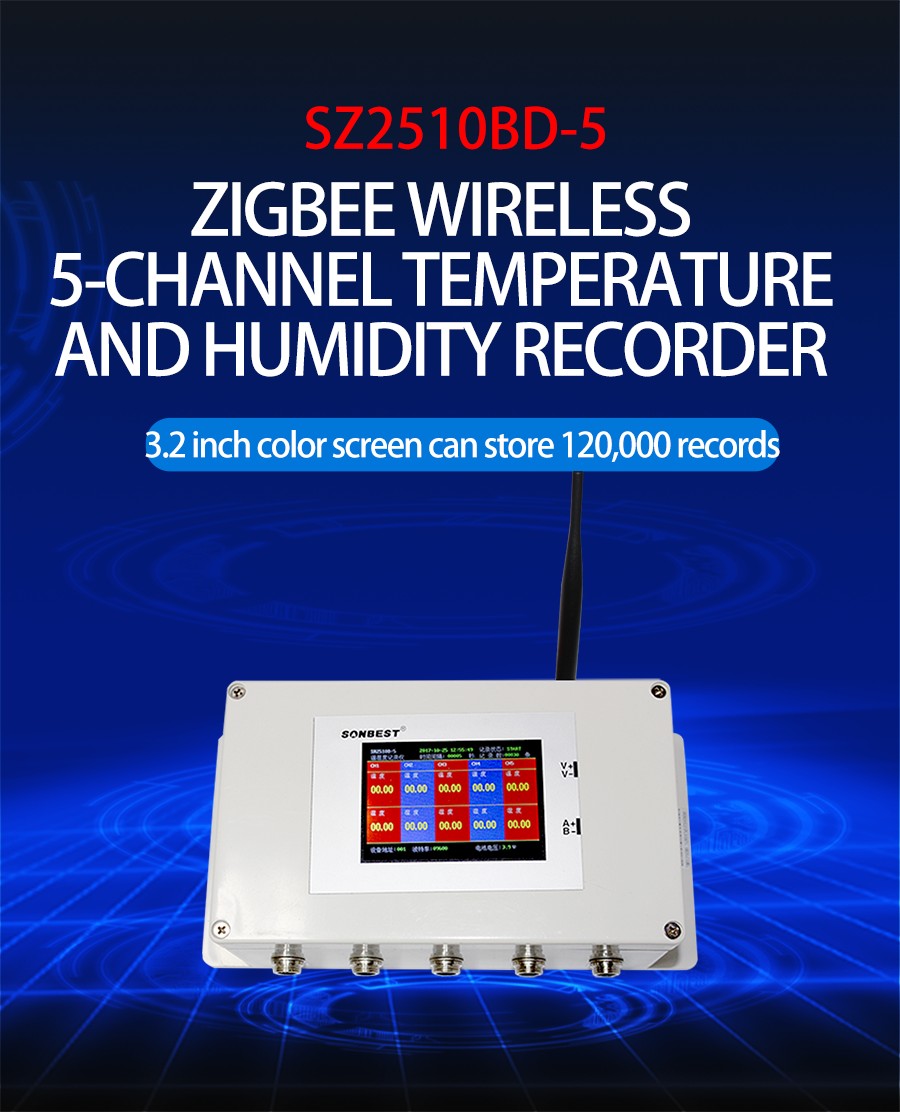 ZIGBEE wireless color screen display temperature and humidity