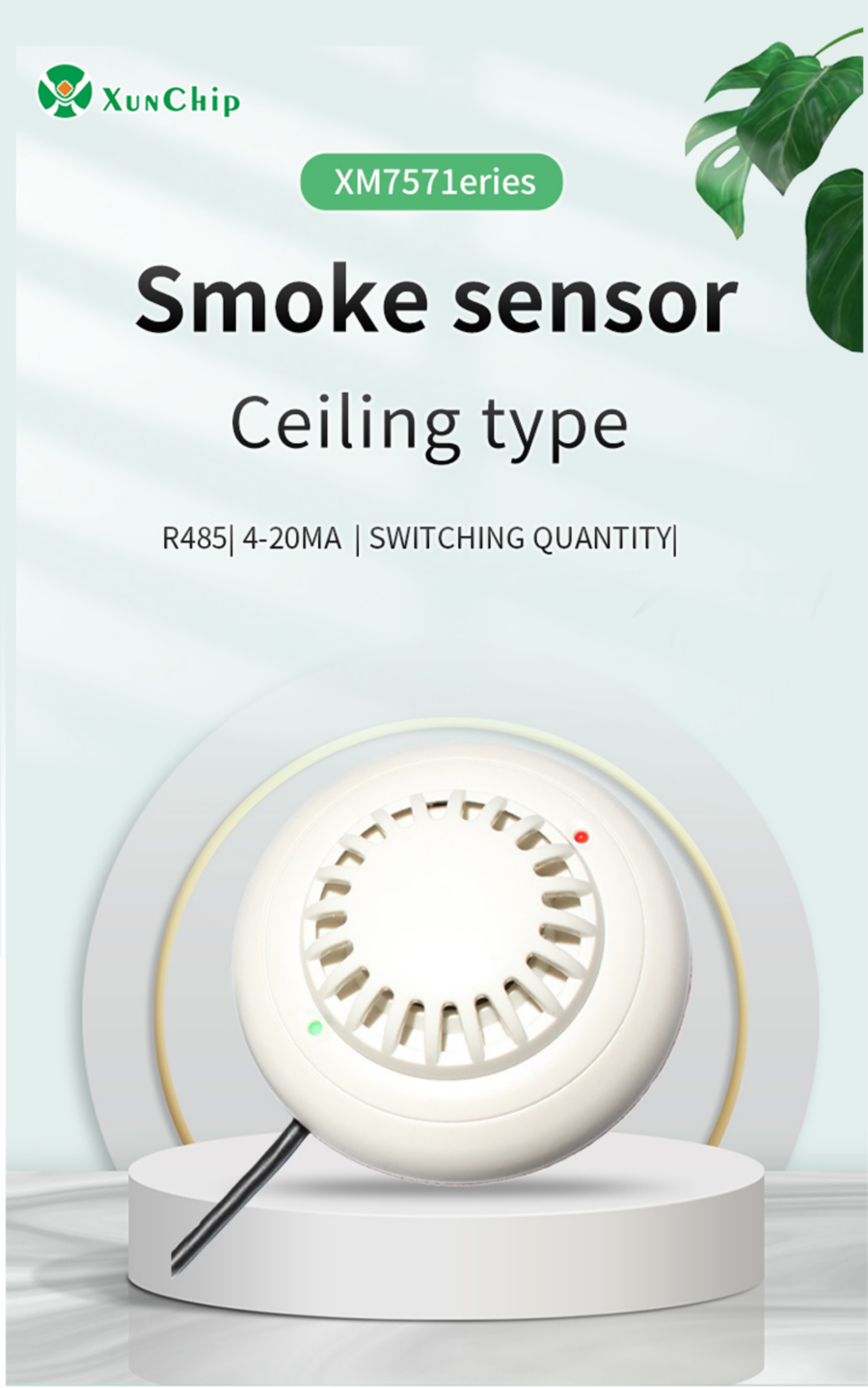 Ceiling-mounted smoke sensor