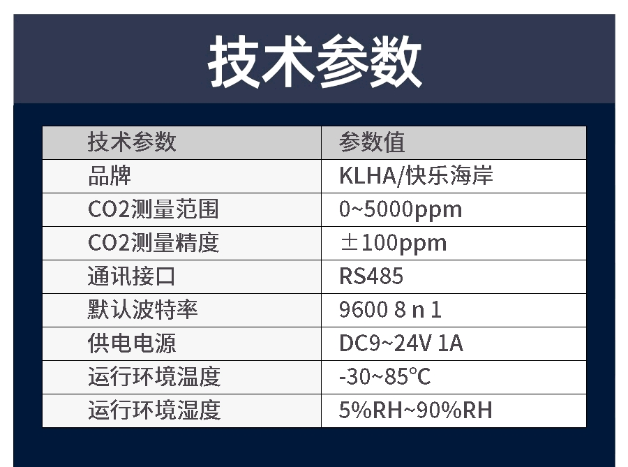 显示型RS485室内空气质量红外CO2传感器产品样本