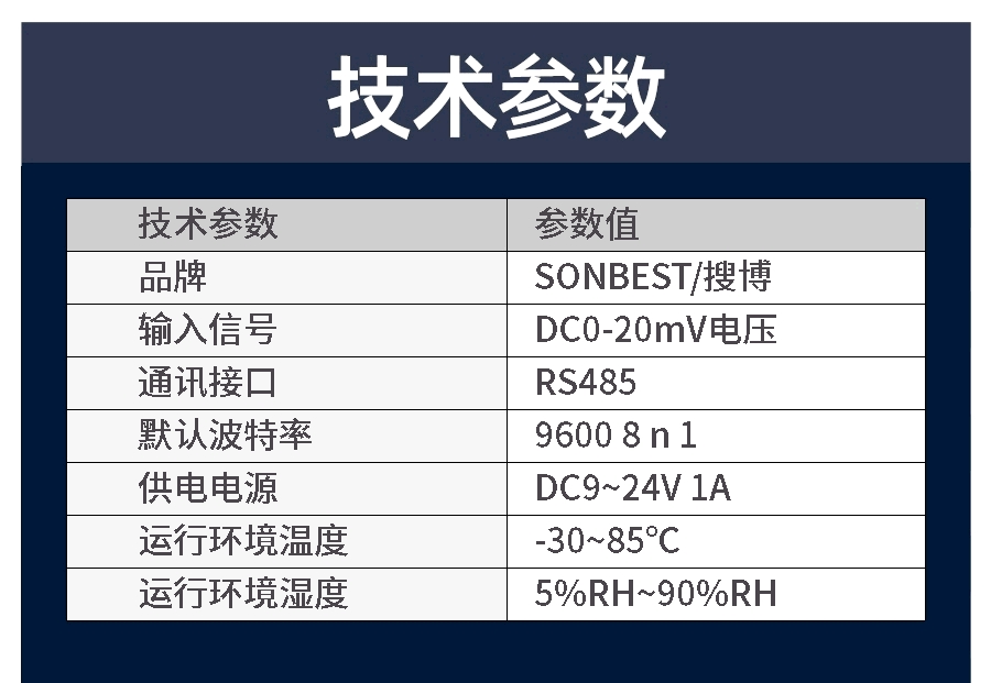 RS485电压20mv采集模块