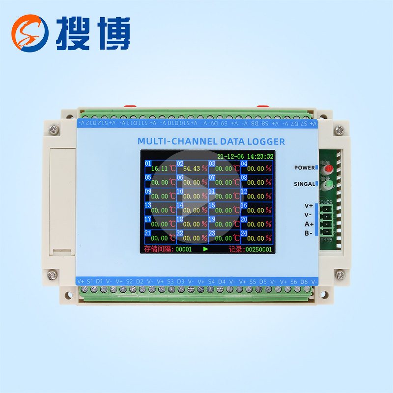 12-channel temperature and humidity recorder video